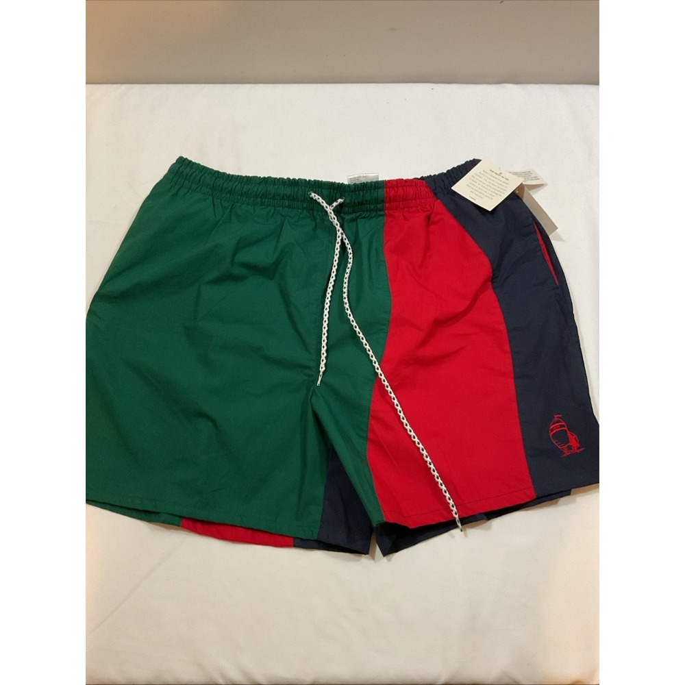 NWT Anchor Bay Swim Trunks Large Colorblock Swimsuit Ocean Beach 90s G26‎